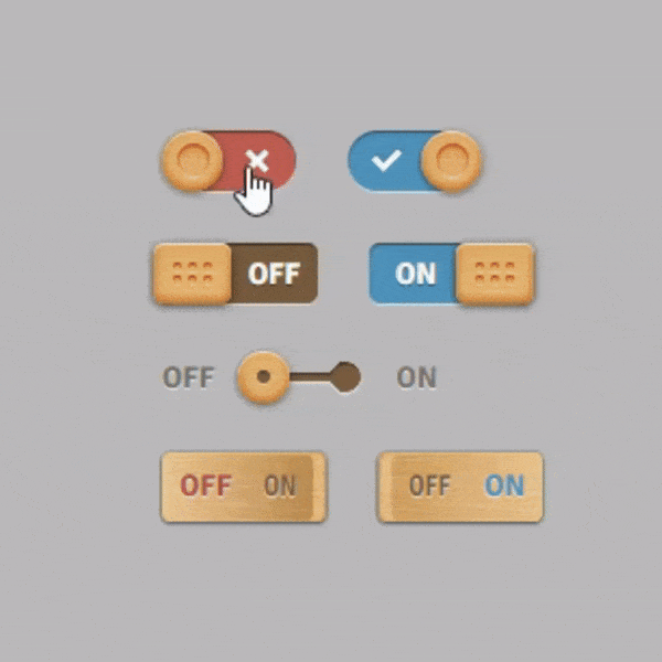 Creating Wooden Toggle Buttons Using HTML and CSS Source Code.gif